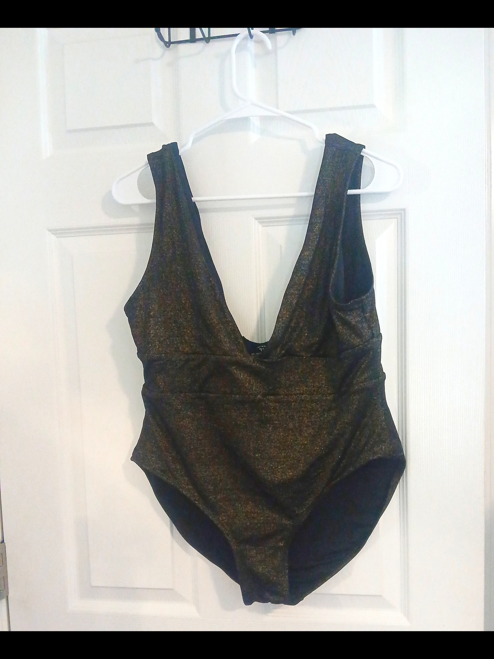 Halter One-Piece Swimsuit Metallic brown and gold - Picture 3 of 7